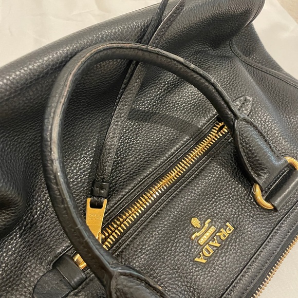 Prada Black Pebbled Leather 2 Way Vitello Daino Shoulder & Crossbody Bag BL0805 - Picture 6 of 7